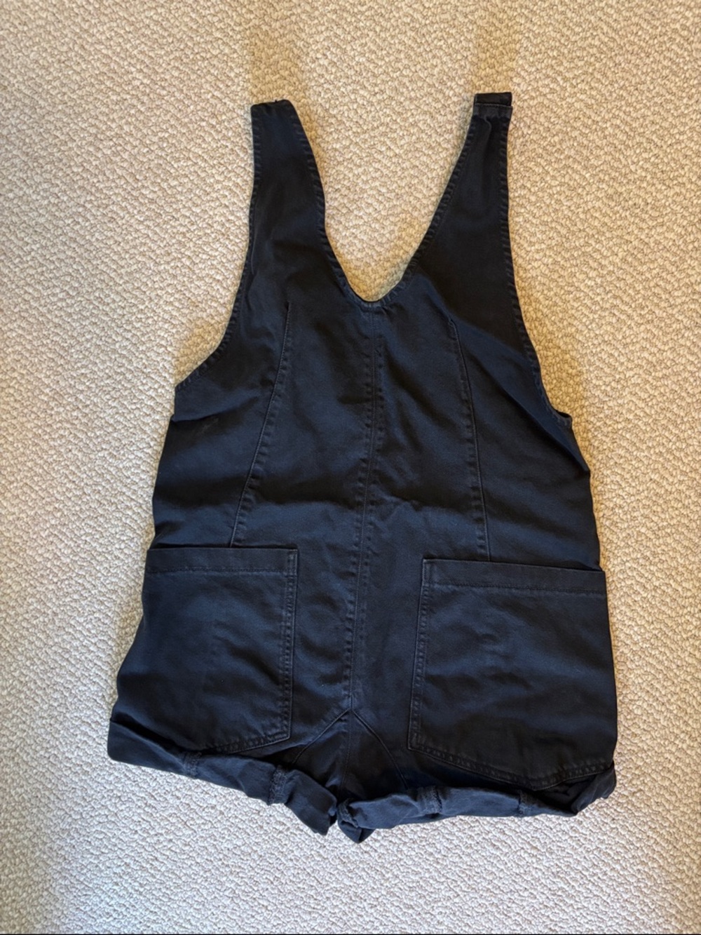 Free People We The Free Black “High Roller” Shortalls Wmns Size XS